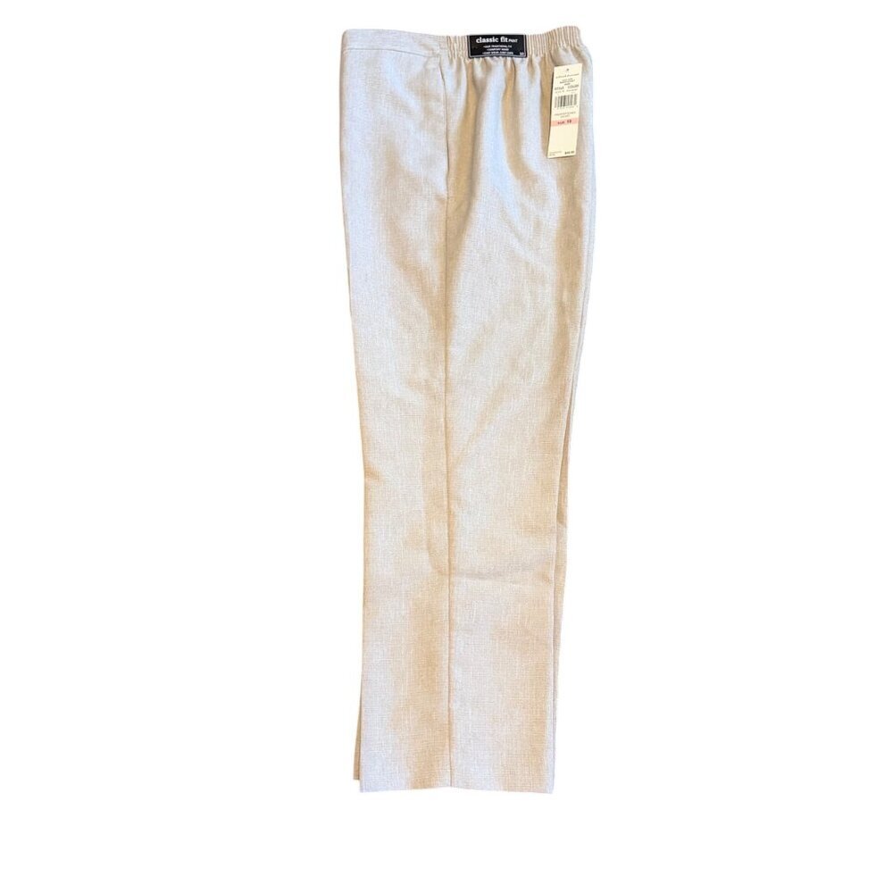 Alfred Dunner Classic Fit Comfort Waist Beige Womens Pants Size 10 Polyester Eas